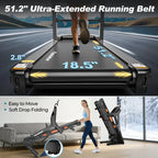 5.0 HP Folding Treadmill with 20-Level Adjustable Incline, 12Mph Speed Running Machine,Treadmill 400 Lb Capacity, Silent Brushless Motor,105 Preset Training Program Electric Treadmills for Home Use