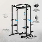 Power Cage Multi-Functional J-Hooks, Dip Handles, Landmine, Cable Pulley for Home Gym — Lifestyle