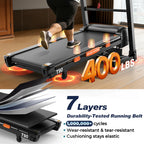 5.0 HP Folding Treadmill with 20-Level Adjustable Incline, 12Mph Speed Running Machine,Treadmill 400 Lb Capacity, Silent Brushless Motor,105 Preset Training Program Electric Treadmills for Home Use
